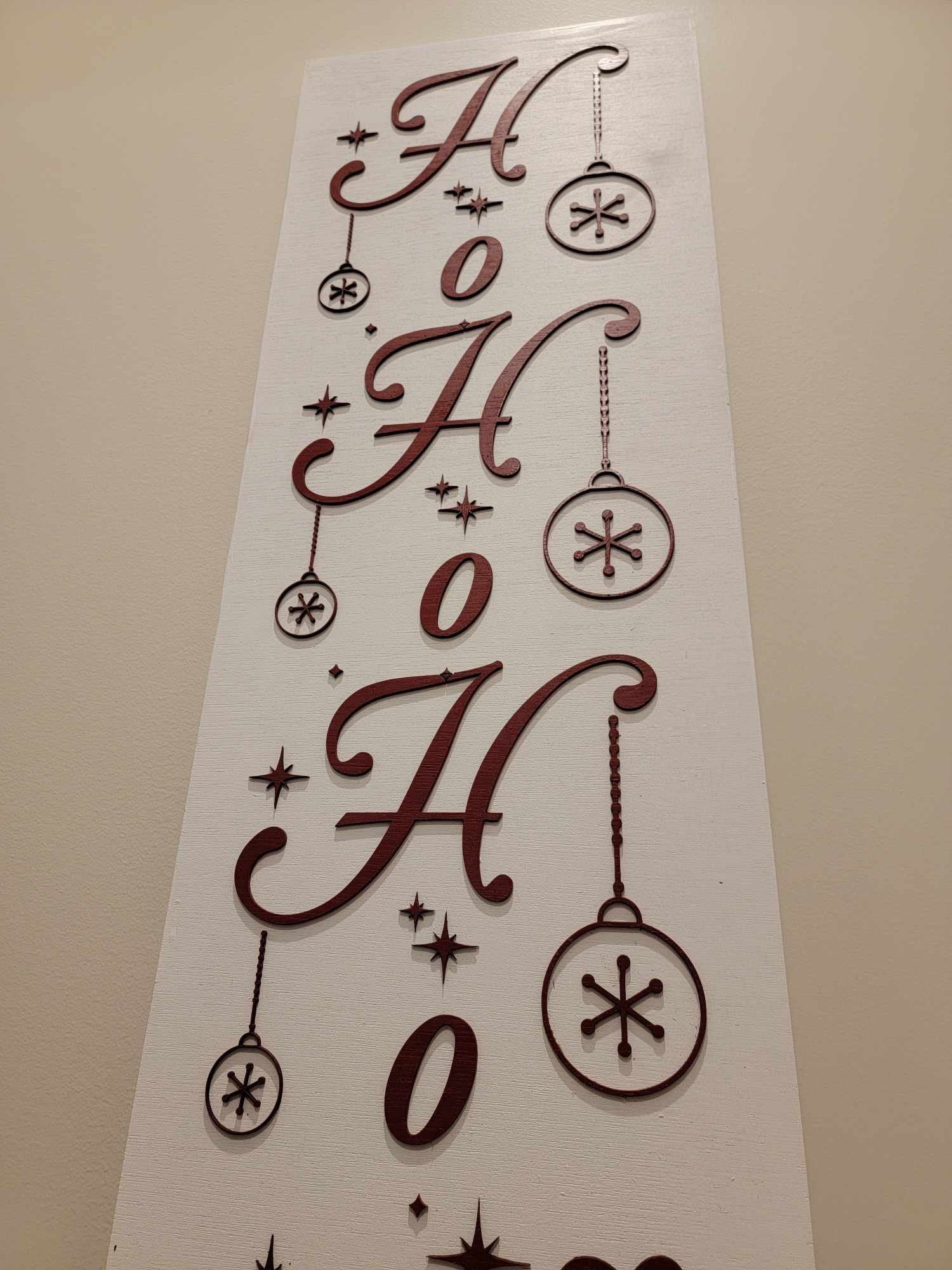 Merry Christmas Yall Ho Ho Ho Farmhouse Porch Leaner Step Door Sign 3D Handmade Winter Unframed Red and Green Country Southern