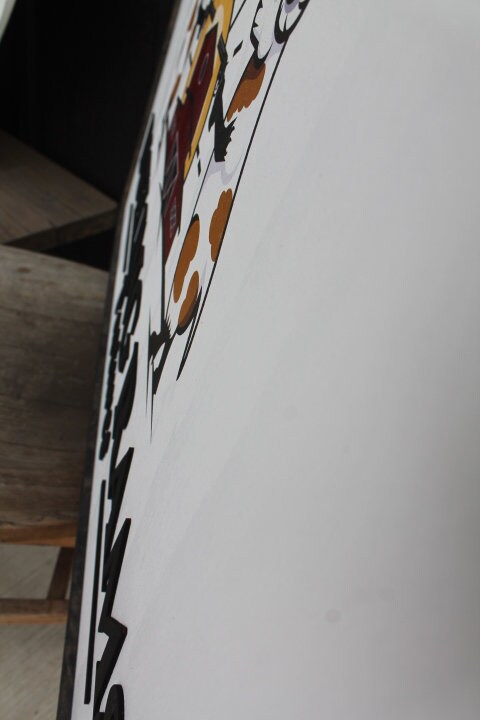 Ram Barn Dueling Livestock Logo Image Printed 3D Detail Color Custom Personalized Farm Wooden Raised Handmade Framed Commerical Signage