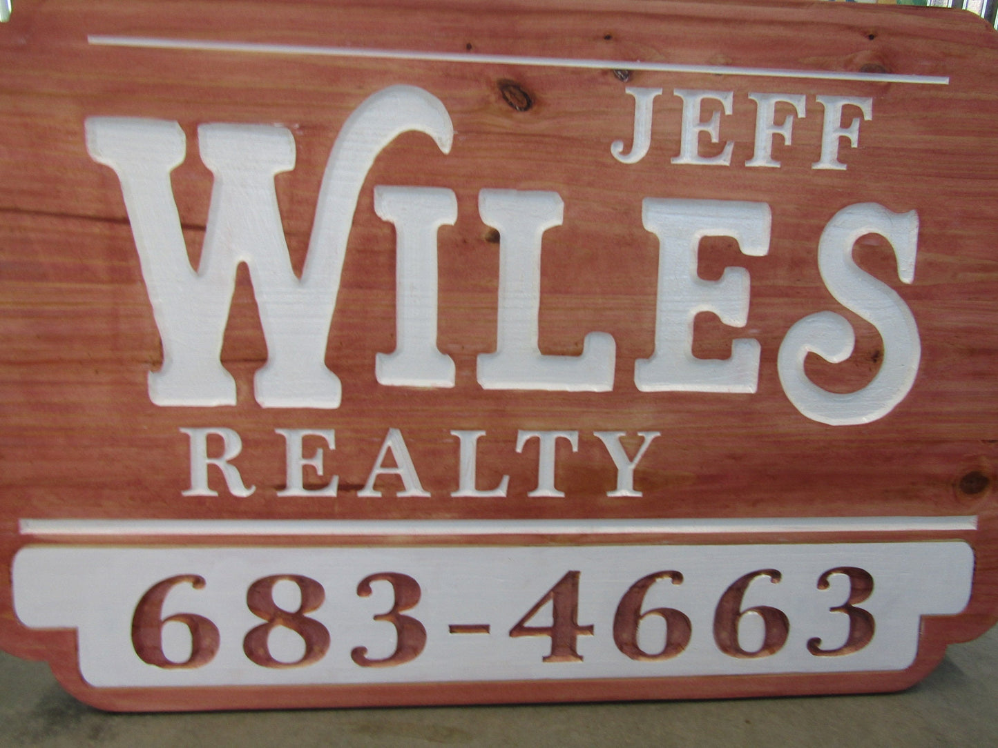 Realtor Estate Agent Custom Real Estate Office Red Engraved Large Business Reality Home Routed Thick Wooden Sign Commerical Signage
