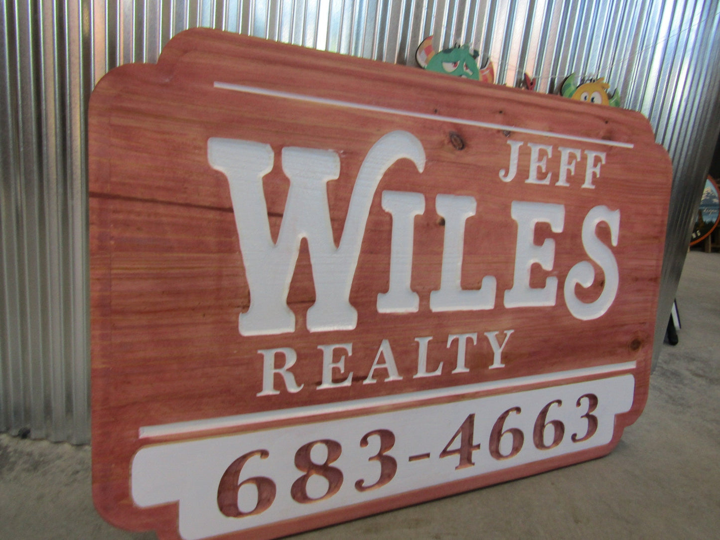 Realtor Estate Agent Custom Real Estate Office Red Engraved Large Business Reality Home Routed Thick Wooden Sign Commerical Signage