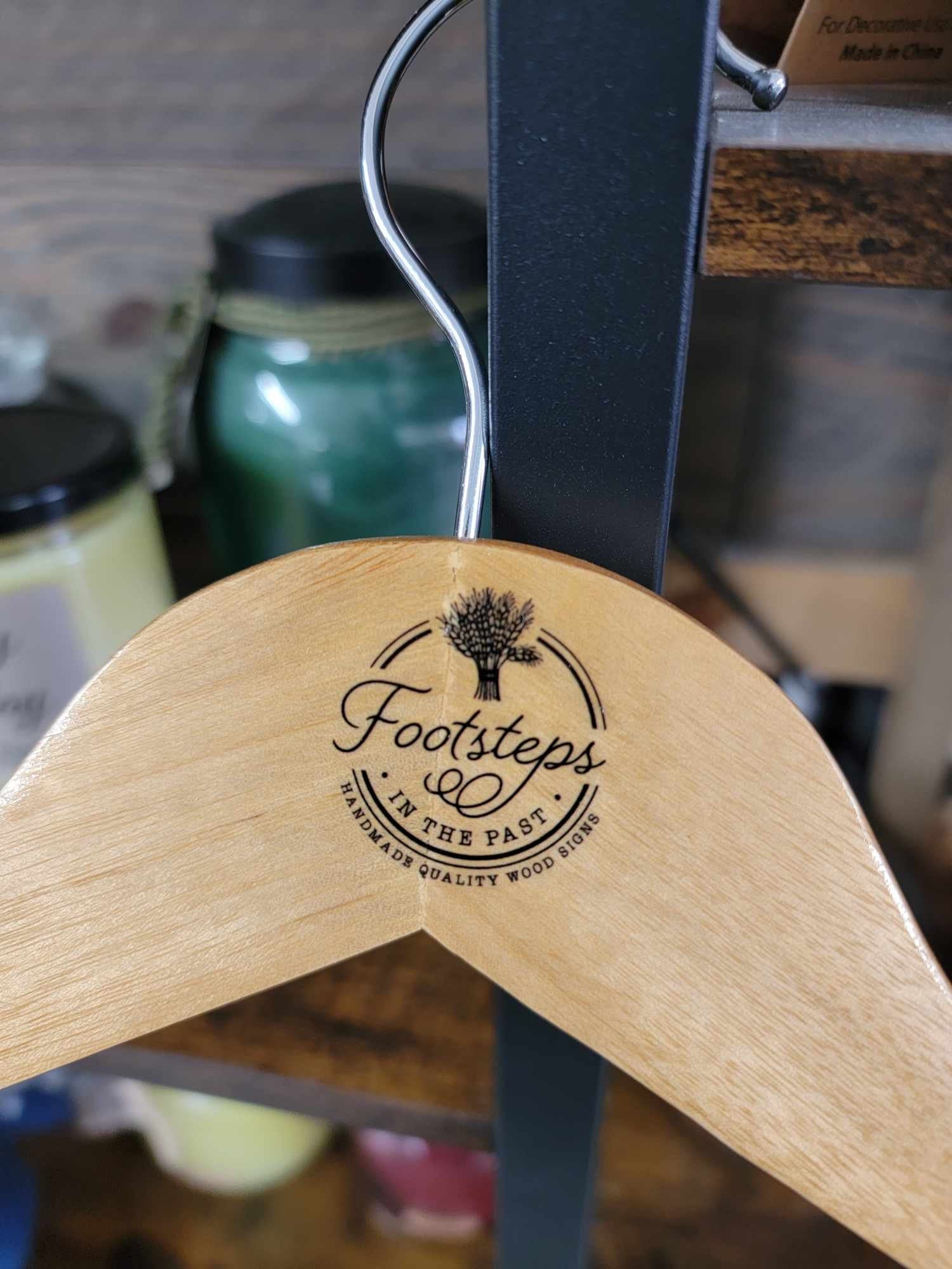 Business Clothing Hangers Store Front Custom Clothes Hanger Printed Hard Wood Use Your Logo Color Ink Customization Logo Personalized