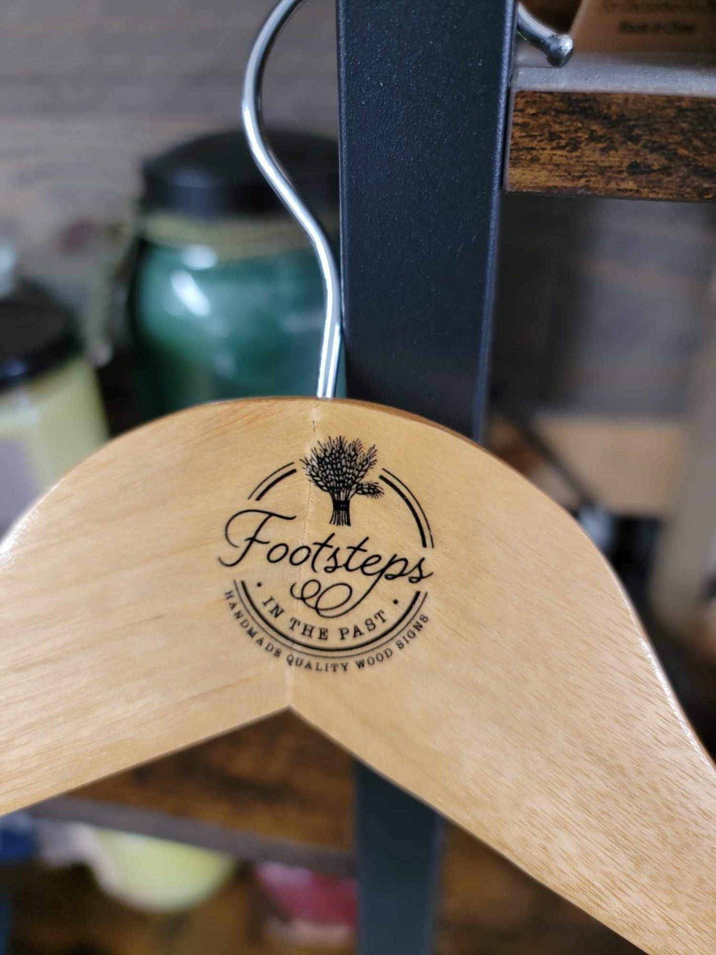 Business Clothing Hangers Store Front Custom Clothes Hanger Printed Hard Wood Use Your Logo Color Ink Customization Logo Personalized