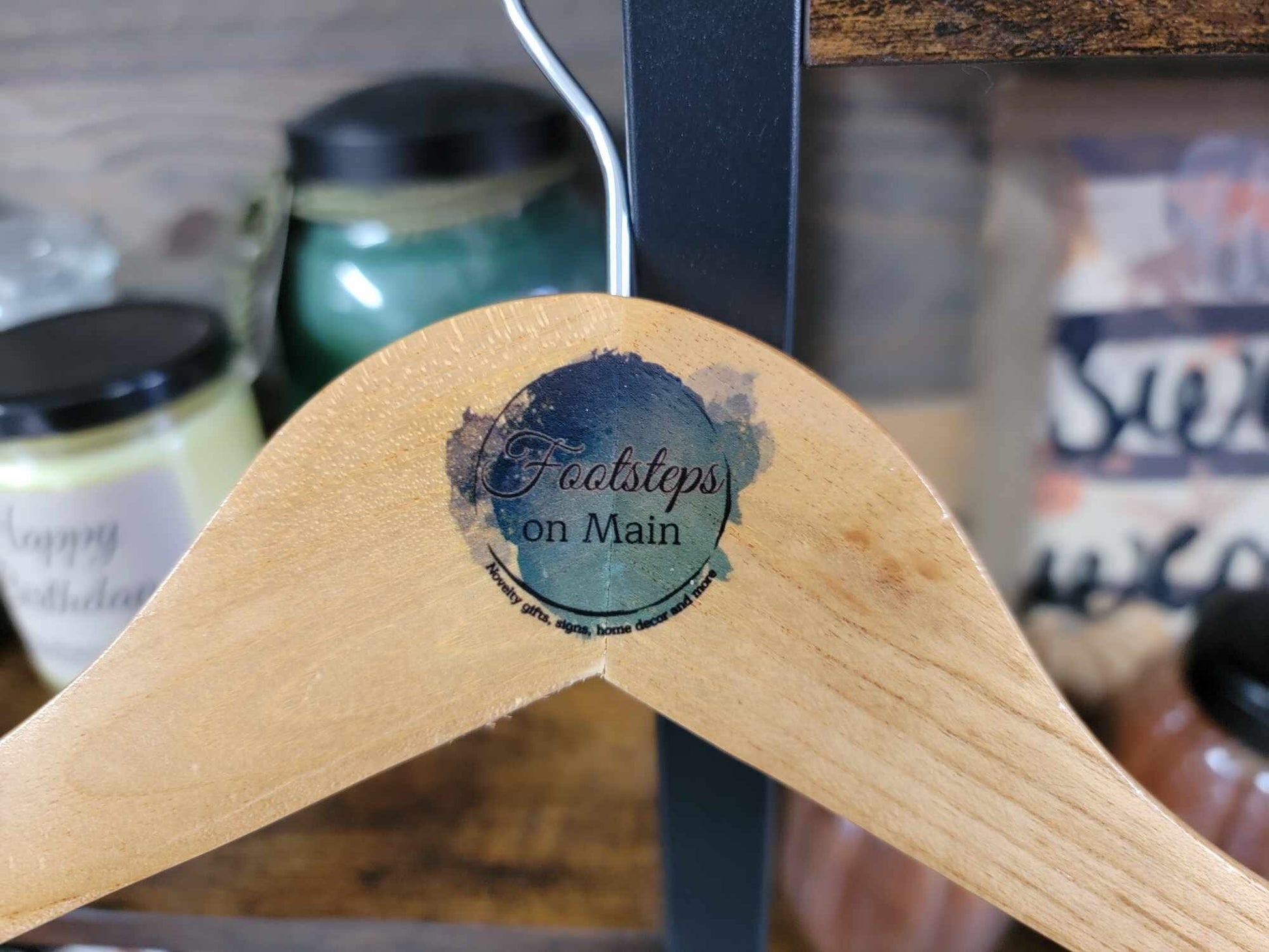 Clothing Boutique Hangers Custom Clothes Tshirt Shop Watercolor Printed Hard Wood Use Your Logo Color Ink Customization Logo Personalized