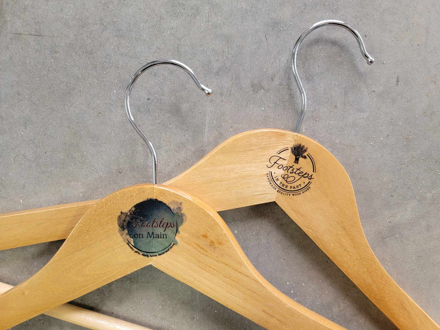 Clothing Boutique Hangers Custom Clothes Tshirt Shop Watercolor Printed Hard Wood Use Your Logo Color Ink Customization Logo Personalized