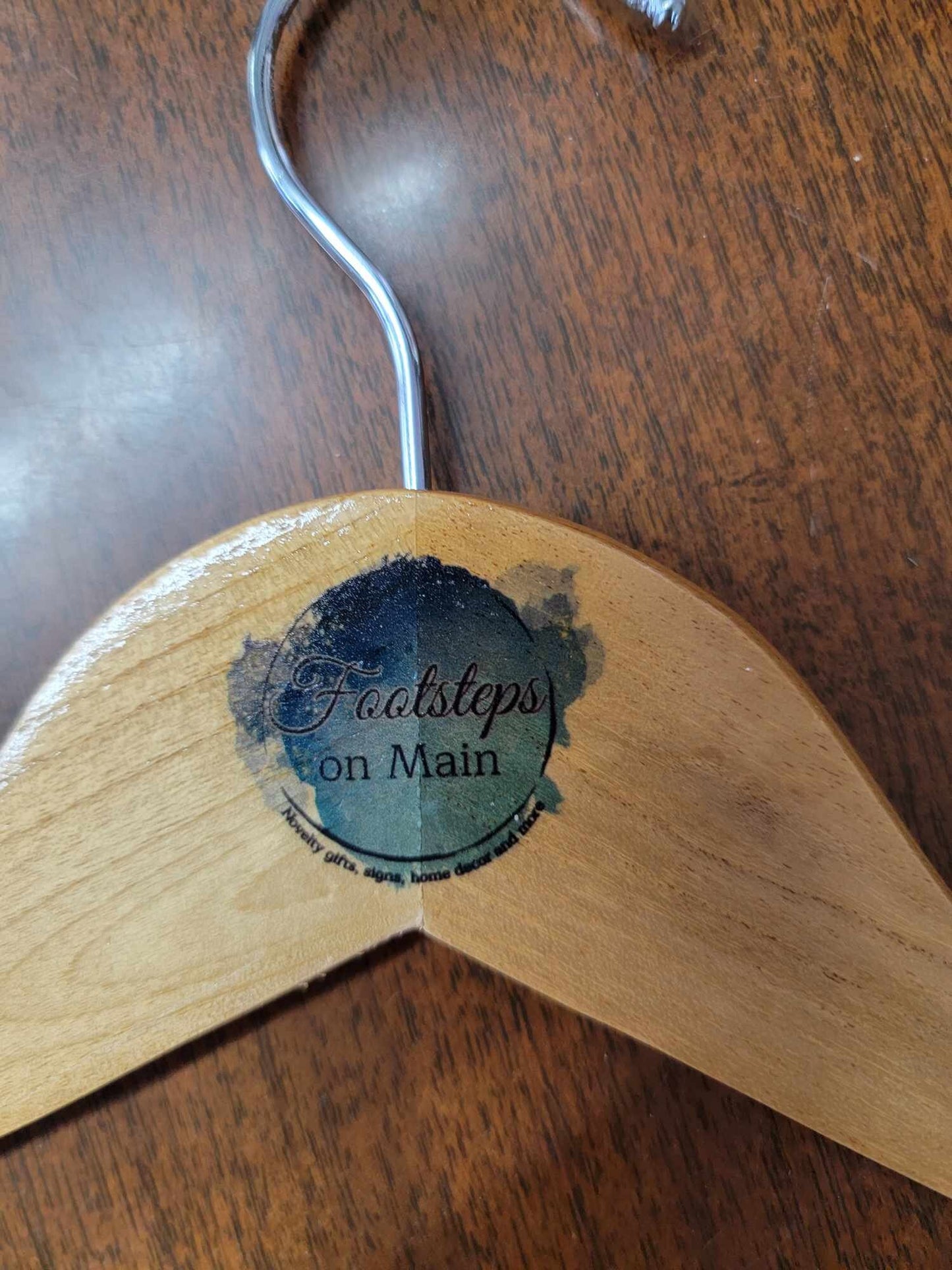 Clothing Boutique Hangers Custom Clothes Tshirt Shop Watercolor Printed Hard Wood Use Your Logo Color Ink Customization Logo Personalized