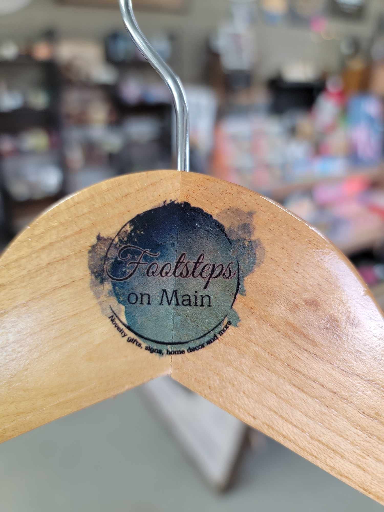 Clothing Boutique Hangers Custom Clothes Tshirt Shop Watercolor Printed Hard Wood Use Your Logo Color Ink Customization Logo Personalized