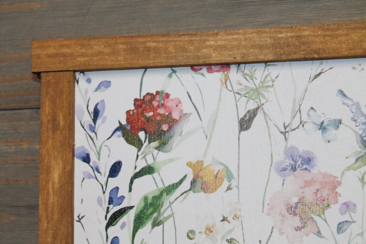 Floral Printed Sign Wildflower Spring Framed Art Wall Decor Handmade Flowers Colorful Simple Little Girls Room Bathroom