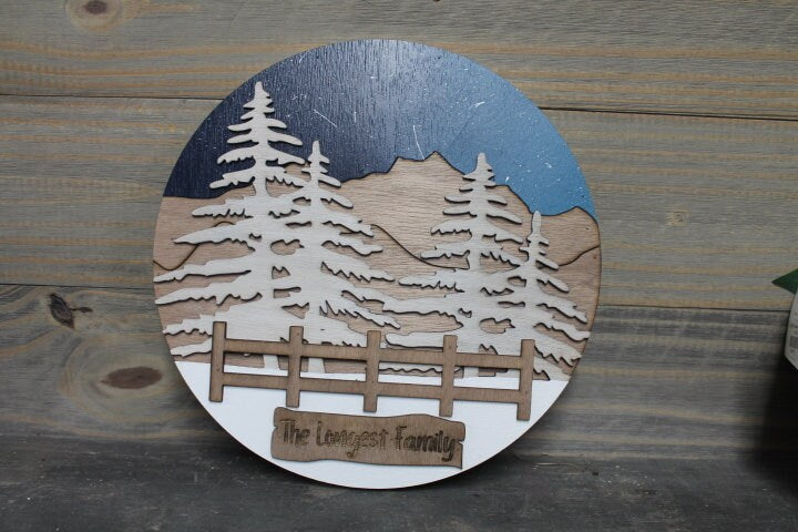 Personalized Family Name 3D Handmade Woodsy Cabin Custom Your name Camping Rustic Night Wooden Sign Cut out