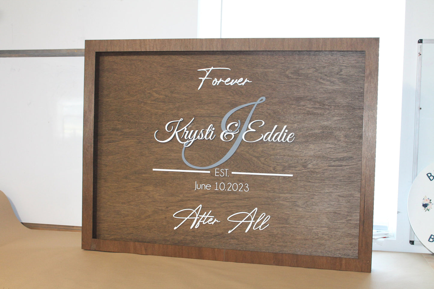 Custom Wood Lit Wedding Sign, Personalized, Party, LED, Entrance Light, Remote, Electric, Light Up, Use your Logo, Wood, Wooden