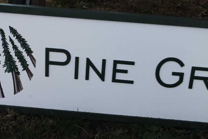 Pine Entrance Sign Tree Forest Company Commerical Custom Personalized Sign Printed Image Name Style 3d Wooden Sign