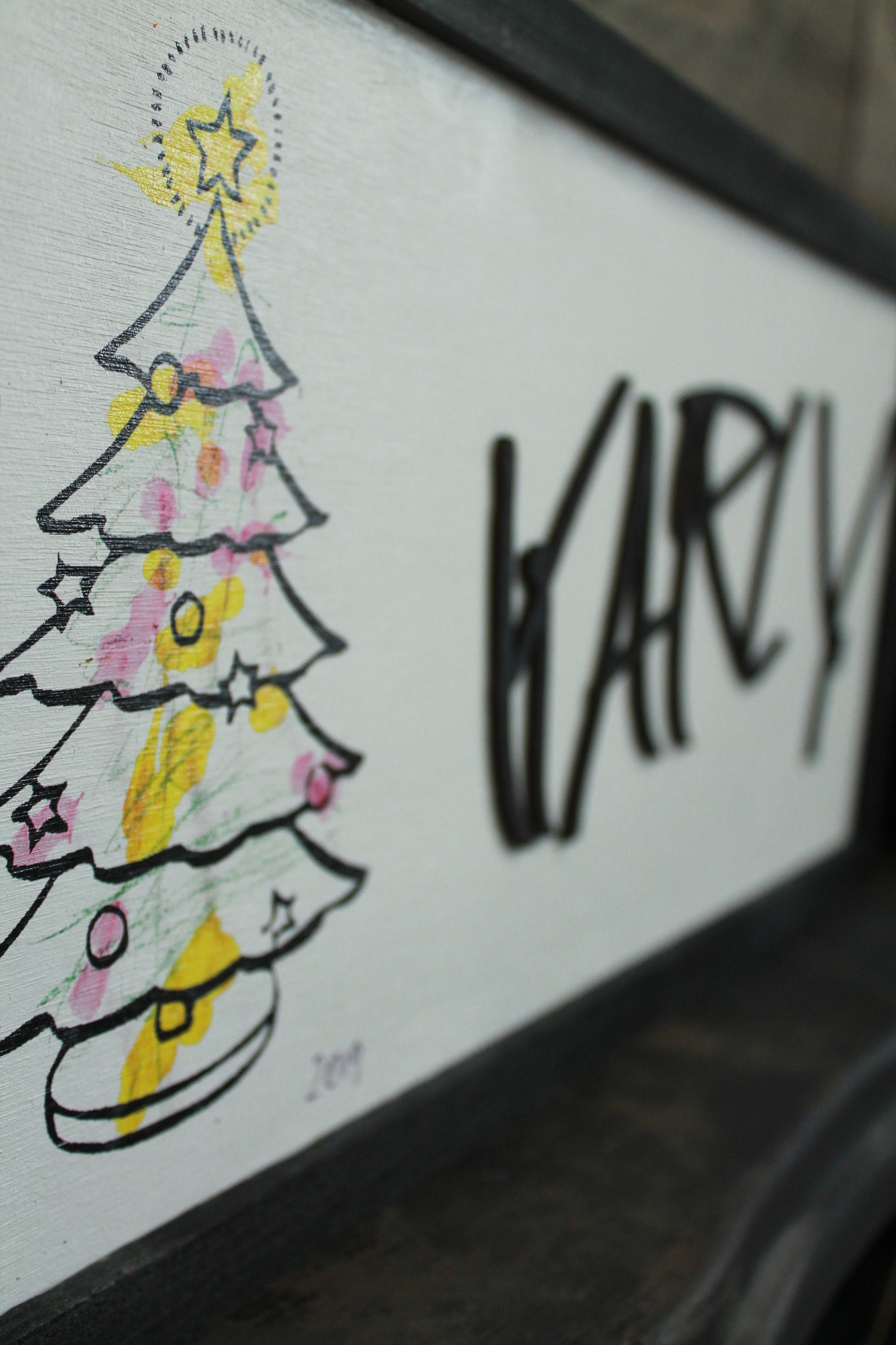 Handwriting Sign With Coloring Art Uvprinted Your Actual Hand Writing Raised Text 3D Personalized Custom Shabby Chic Gift Mom Dad Parent