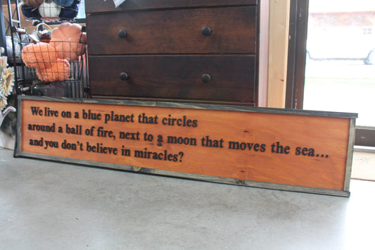 Believe in Miracles Earth Sun Good Things Good Vibes Inspirational Faith Fire Water Handmade 3D Raised Sign Home Decor Happiness