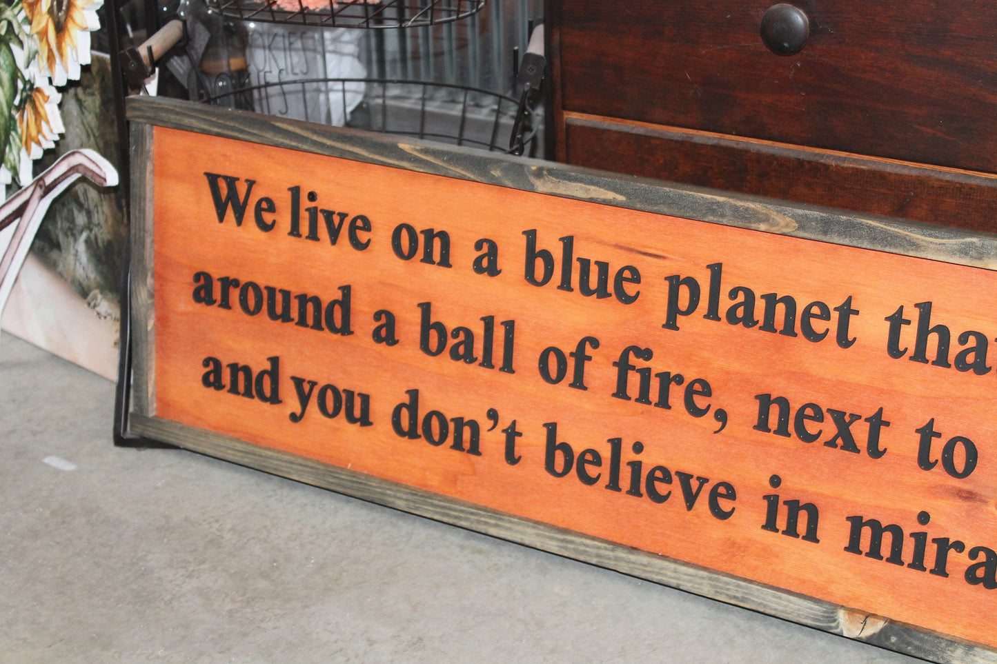 Believe in Miracles Earth Sun Good Things Good Vibes Inspirational Faith Fire Water Handmade 3D Raised Sign Home Decor Happiness