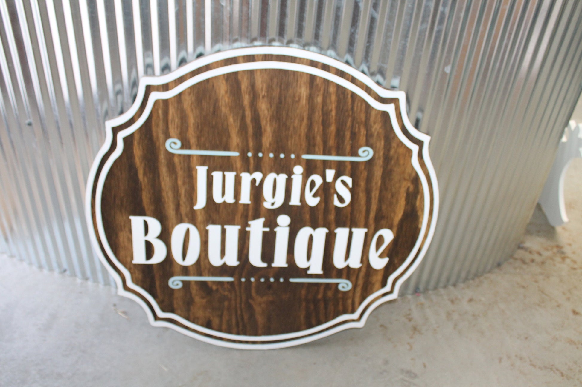 Custom Boutique Business Sign Clothing Store Artisan Oval 3D Large Custom Indoor Outdoor Small Business Laser Cut Wood Sign farmhouse
