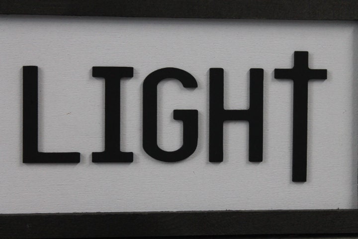 Be The Light Faith Christian Cross Jesus Biblical Home Decor Uplifting 3D Handmade Wall Art Inspirational Raised Wooden Sign