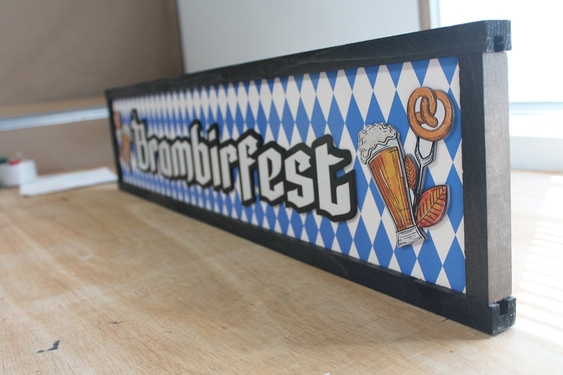 Fest Beer Renaissance Festival Medieval Printed Framed Logo Custom Personalized Wooden Sign Food Truck Food Stand Fair Signage