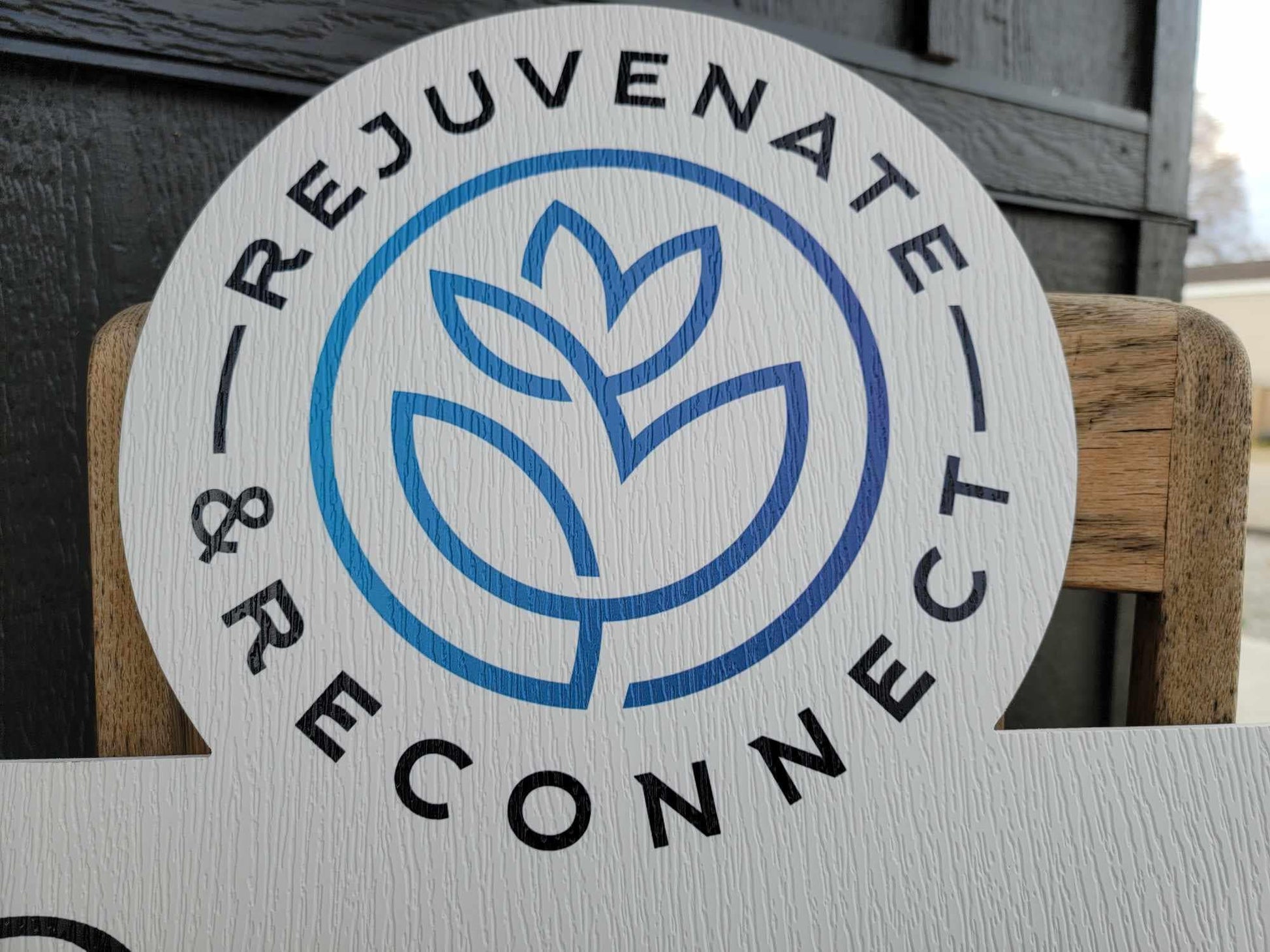 Custom Contour Logo PVC Sign Textured Rejuvenate Lake Spa Outdoor Ready for your Business Logo Great For Outdoor Ready to Hang Mount