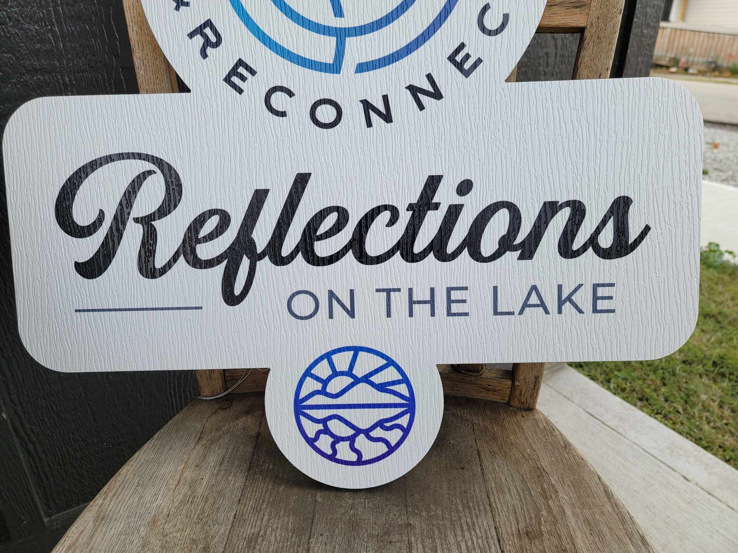 Custom Contour Logo PVC Sign Textured Rejuvenate Lake Spa Outdoor Ready for your Business Logo Great For Outdoor Ready to Hang Mount