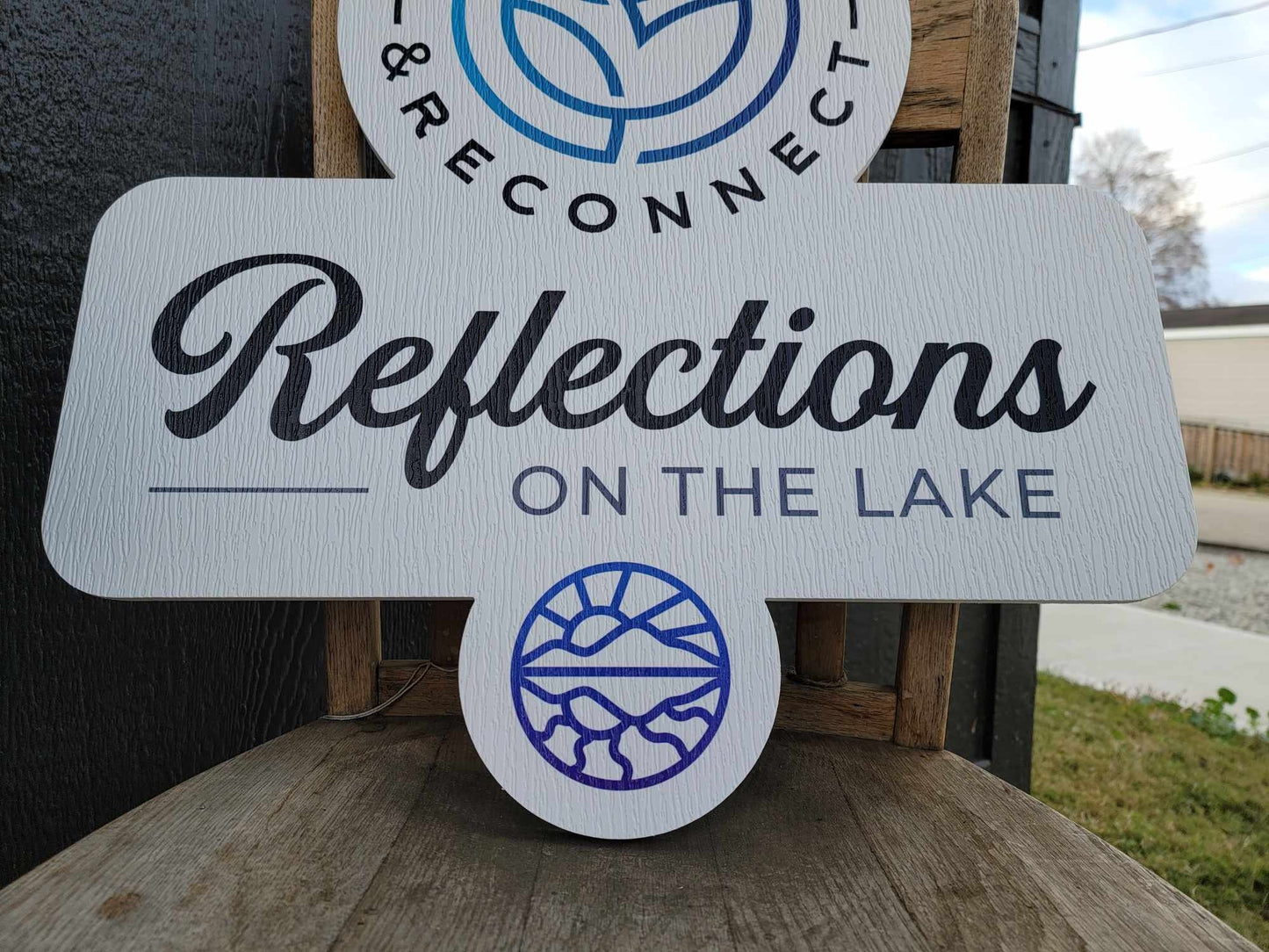Custom Contour Logo PVC Sign Textured Rejuvenate Lake Spa Outdoor Ready for your Business Logo Great For Outdoor Ready to Hang Mount