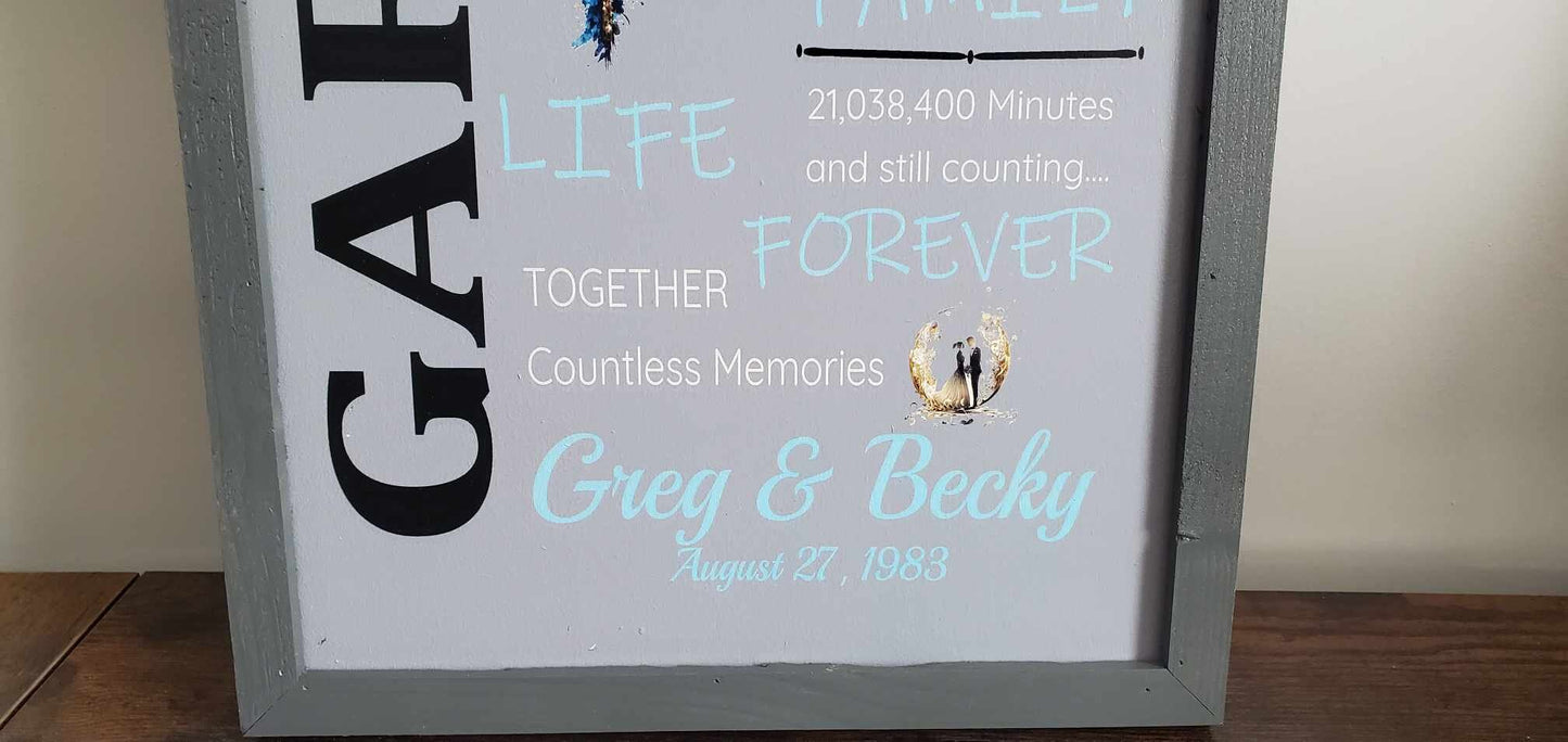Custom Wedding Anniversary Years Lifetime Memories Photo Wooden Printed Handmade Home Decor Gift for her Gift for him Personalized