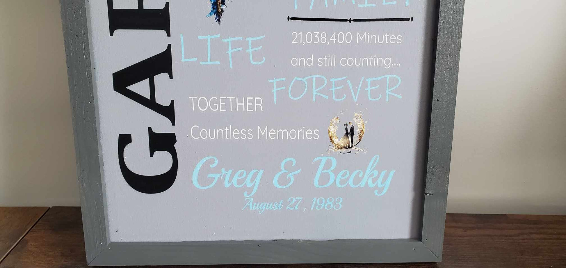 Custom Wedding Anniversary Years Lifetime Memories Photo Wooden Printed Handmade Home Decor Gift for her Gift for him Personalized