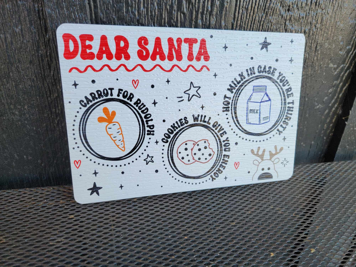 Dear Santa Tray Cookies Milk Reindeer Carrot PVC Printed Christmas Day Treat Gift Snack Plate Leave for Santa