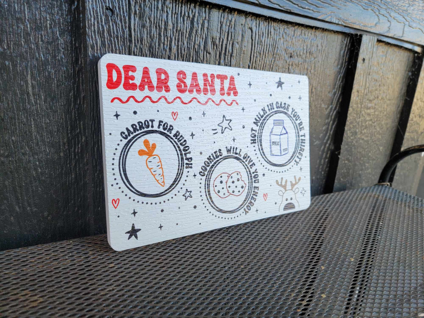 Dear Santa Tray Cookies Milk Reindeer Carrot PVC Printed Christmas Day Treat Gift Snack Plate Leave for Santa