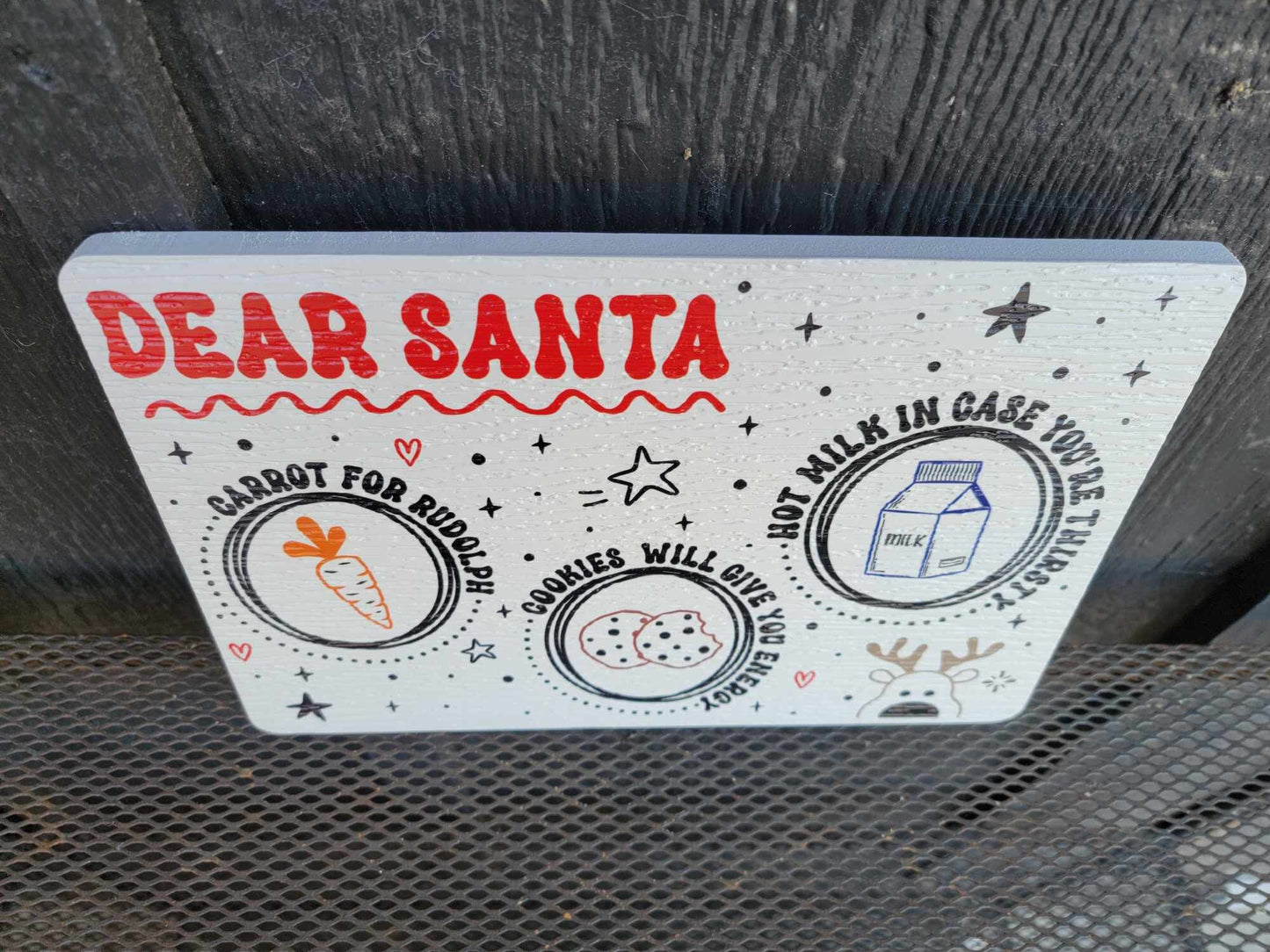 Dear Santa Tray Cookies Milk Reindeer Carrot PVC Printed Christmas Day Treat Gift Snack Plate Leave for Santa