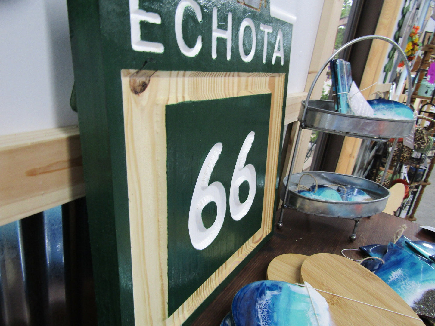 Route Echota Contour Engraved Routed Sign Commerical Real Estate Vacation Wilderness Outdoors Handmade Sign Inscribed