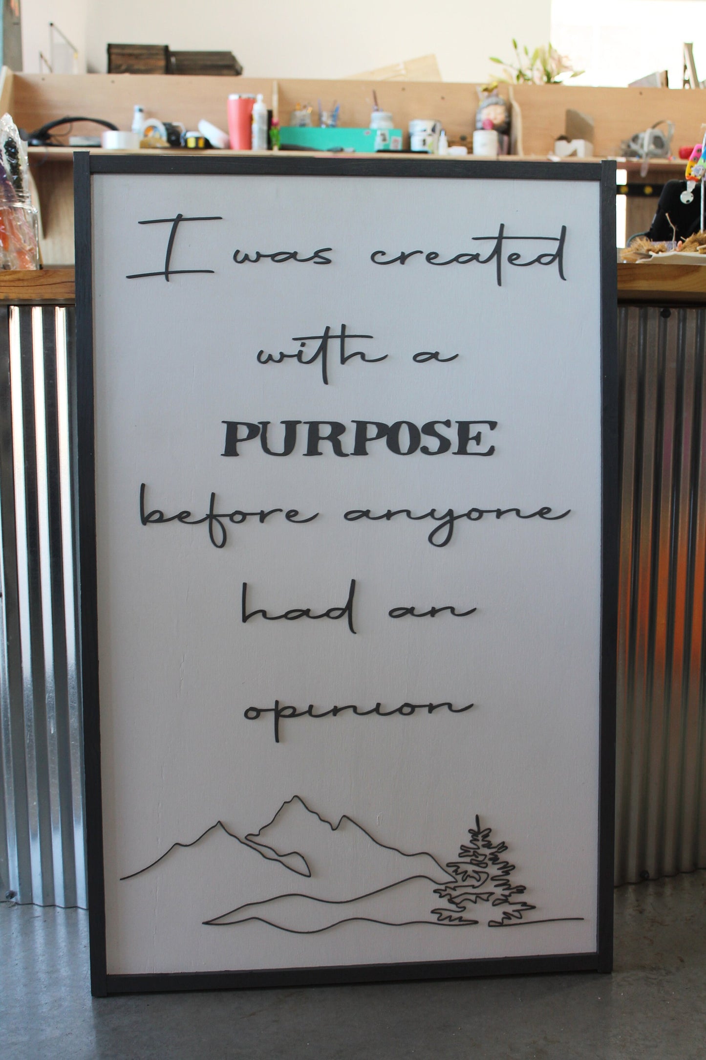 Purpose Created Before anyone had an opinion Inspire Mountains Kids Room kids Decor Happy Wooden Handmade Home decor Line Art