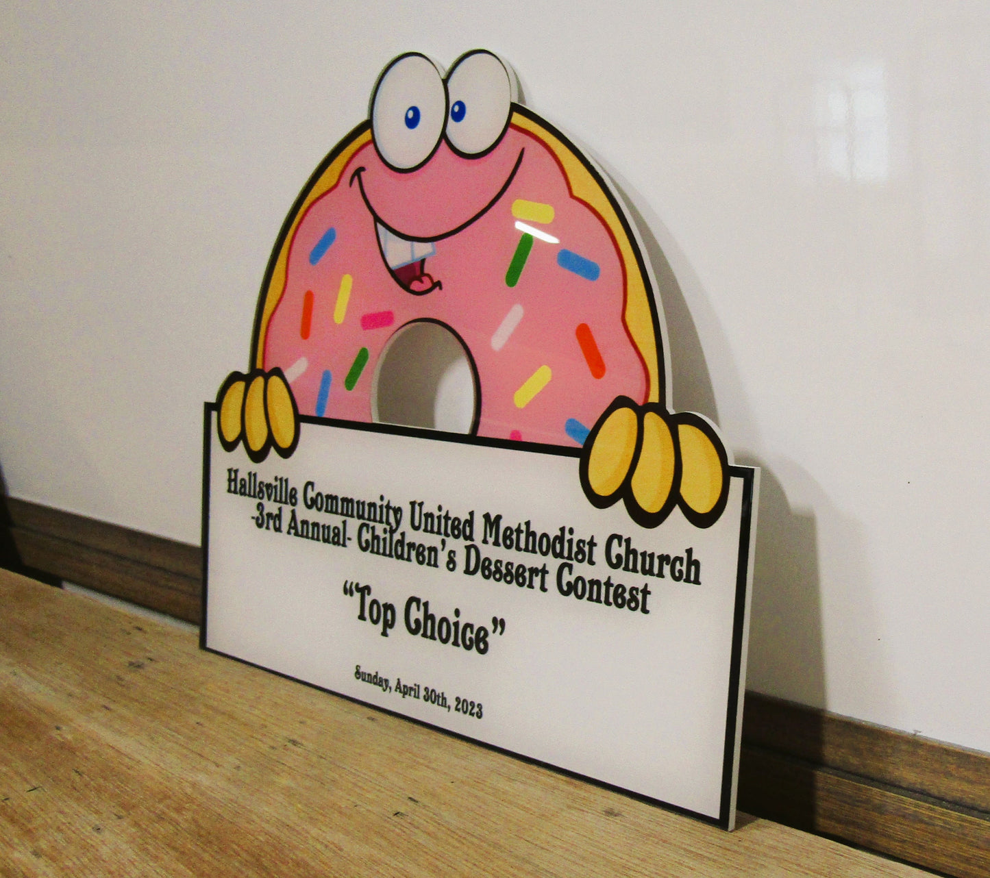 Custom Reverse Printed Acrylic Plaque Donut Award Contour Church Business Top Choice Winner Appreciation Sign Personalized