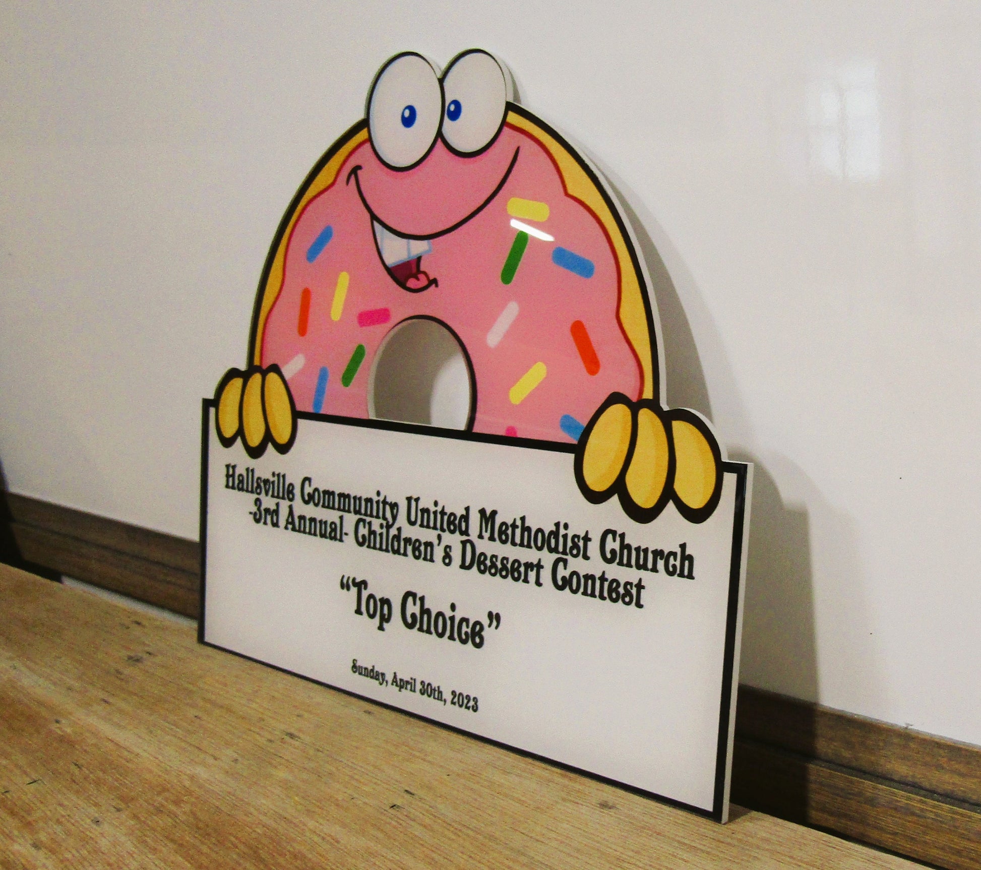 Custom Reverse Printed Acrylic Plaque Donut Award Contour Church Business Top Choice Winner Appreciation Sign Personalized