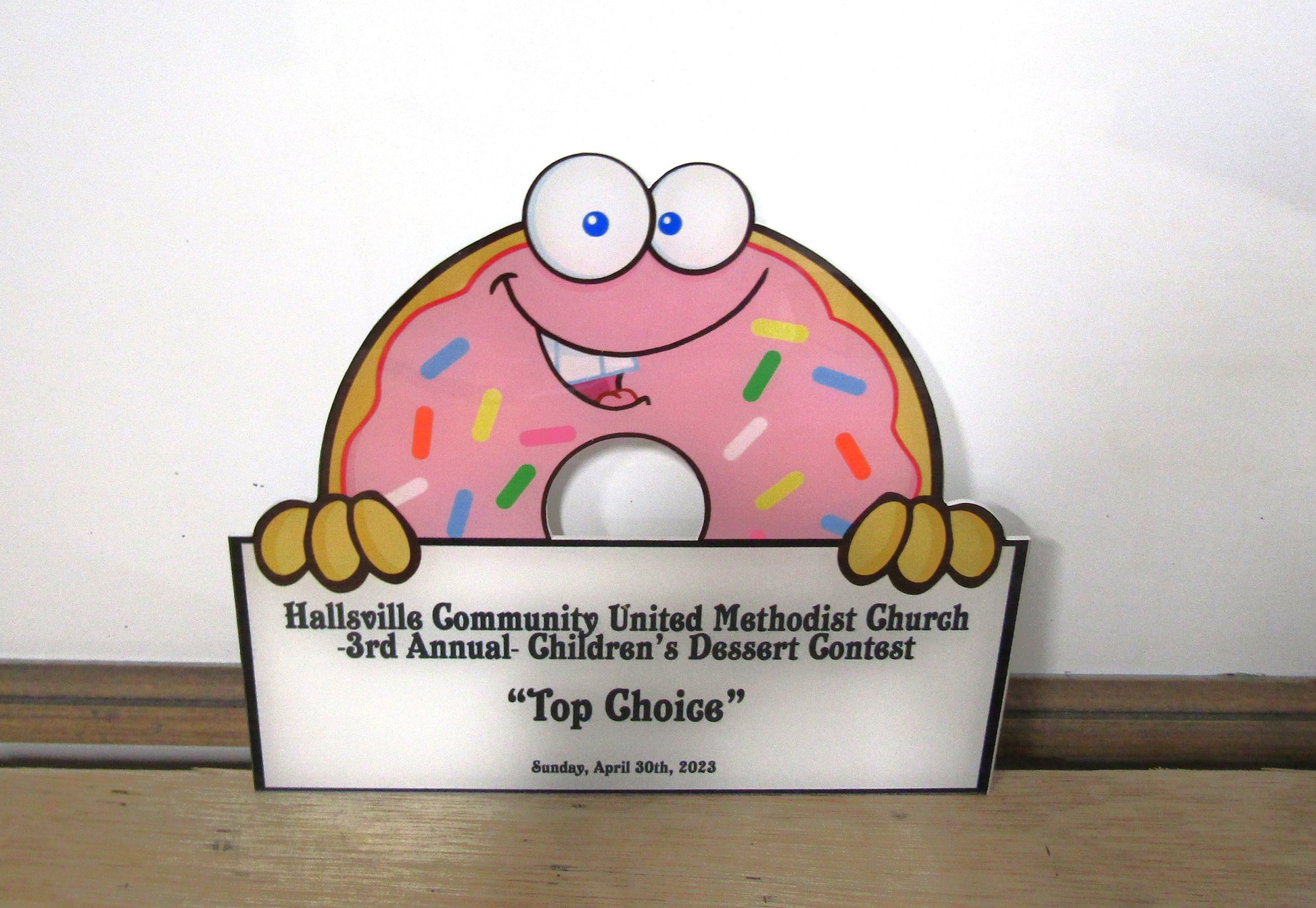 Custom Reverse Printed Acrylic Plaque Donut Award Contour Church Business Top Choice Winner Appreciation Sign Personalized