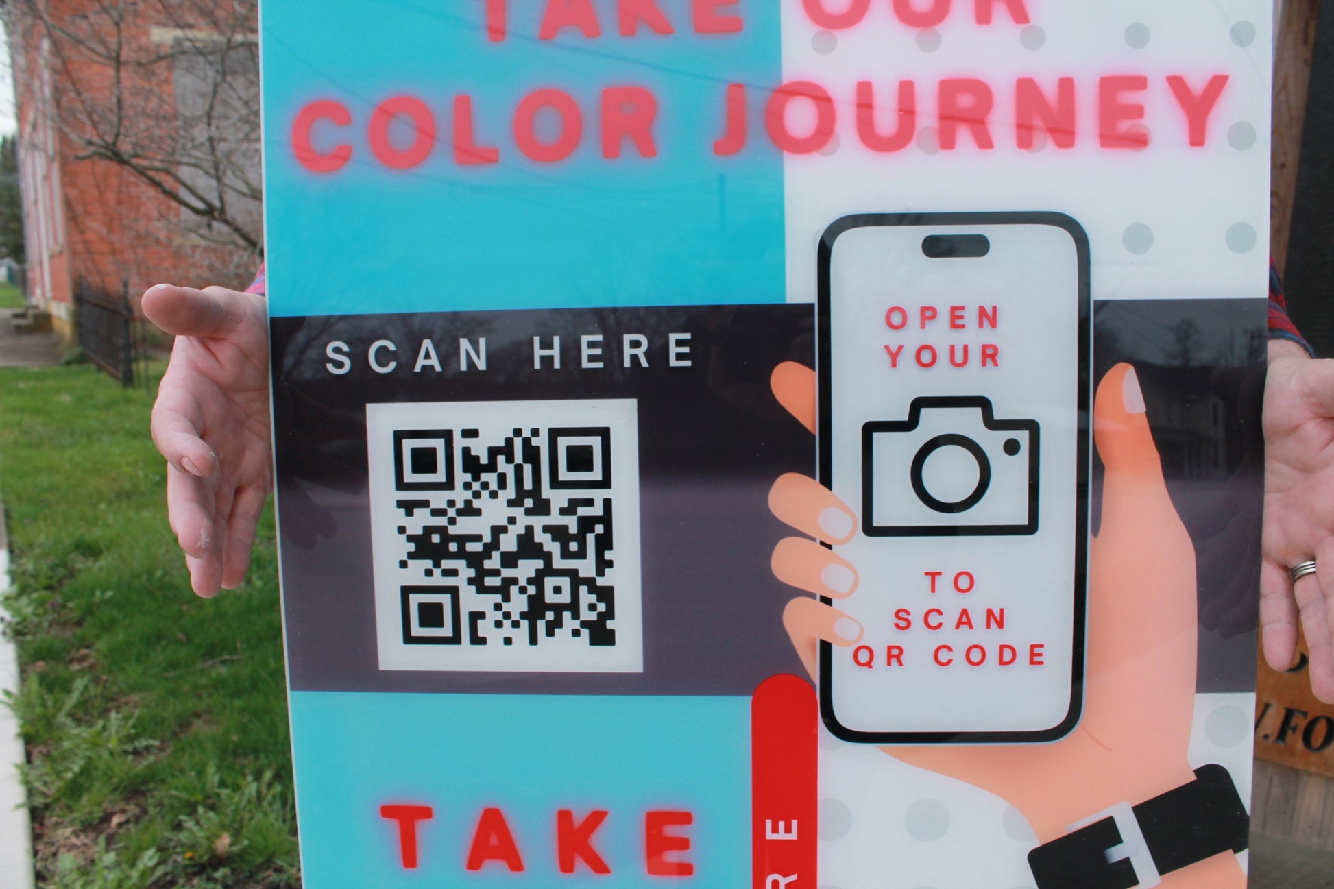 Custom Reverse Printed Acrylic QR Code Informational Commerical Signage Scan Map Business Sign Personalized Color Logo