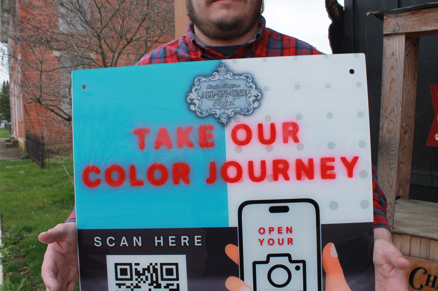 Custom Reverse Printed Acrylic QR Code Informational Commerical Signage Scan Map Business Sign Personalized Color Logo