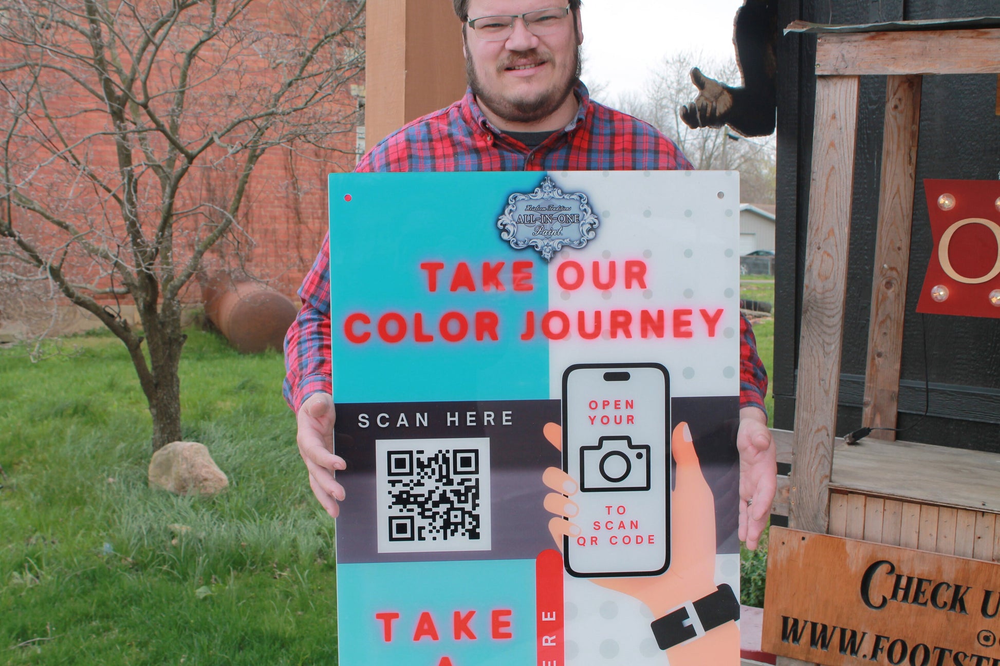 Custom Reverse Printed Acrylic QR Code Informational Commerical Signage Scan Map Business Sign Personalized Color Logo