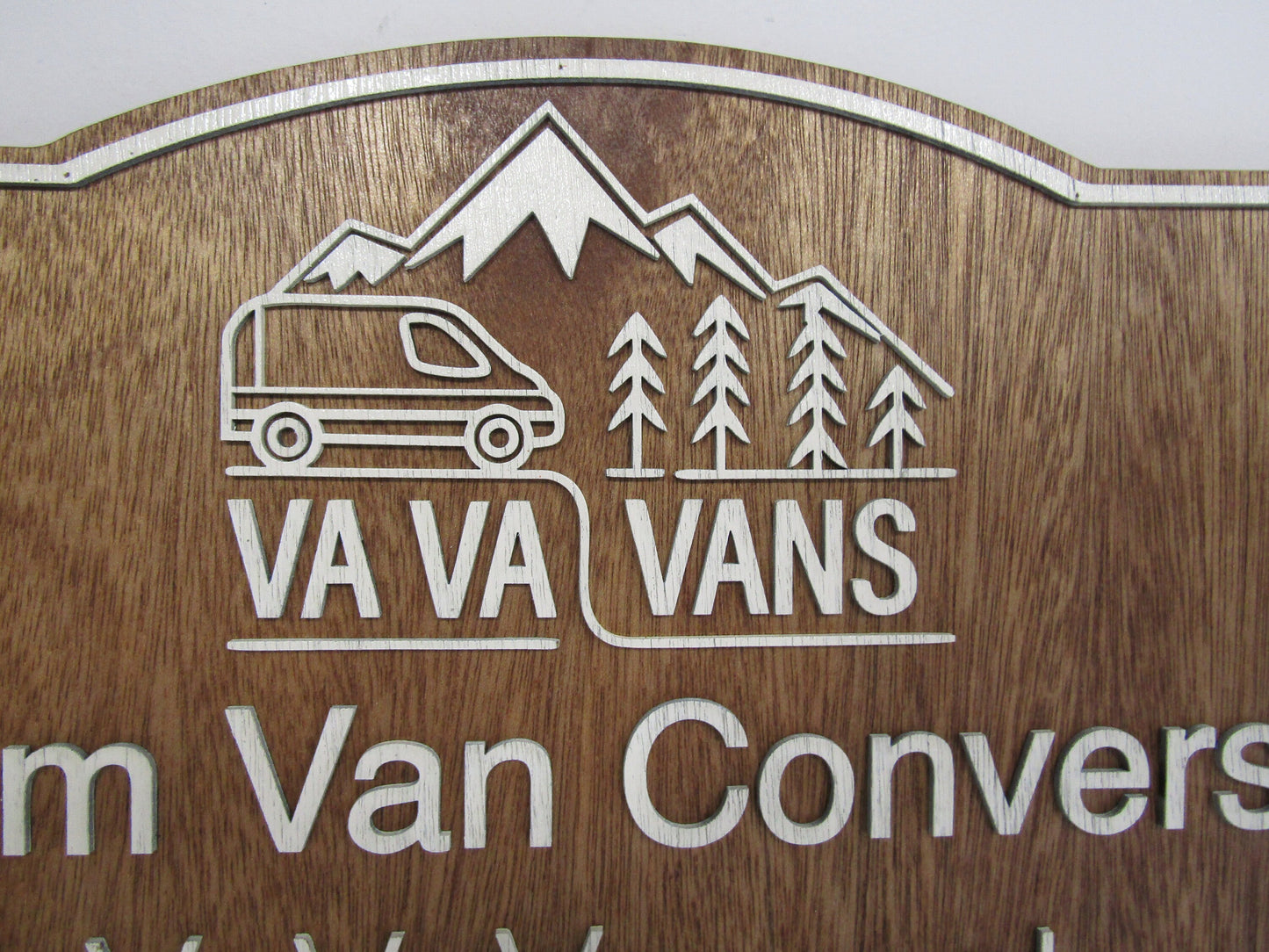 Custom Handmade Wood Sign for Outdoor Indoor Hanging Personalized Commercial Signage Van Vehicle Business Sign Raised Text Handmade