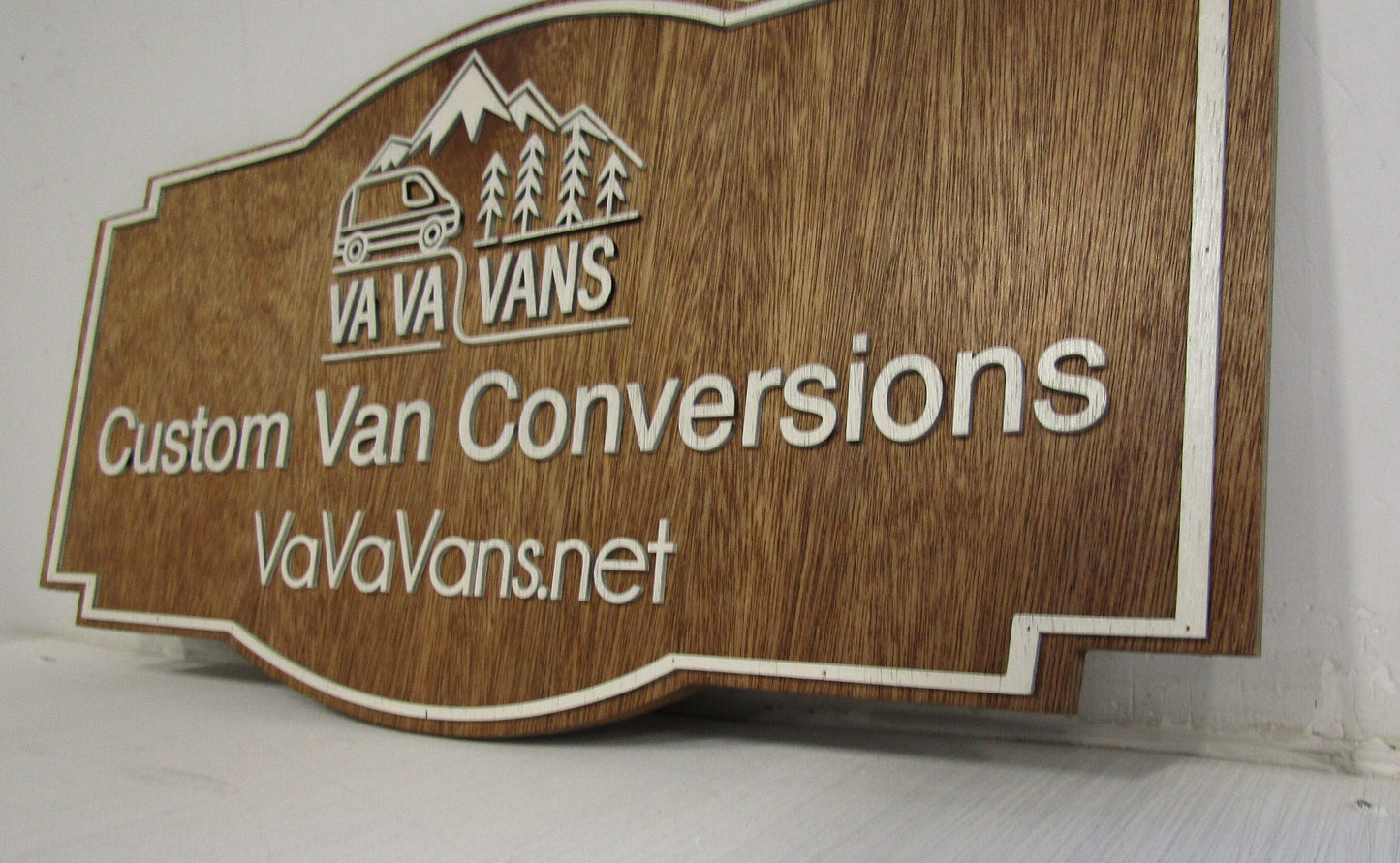 Custom Handmade Wood Sign for Outdoor Indoor Hanging Personalized Commercial Signage Van Vehicle Business Sign Raised Text Handmade