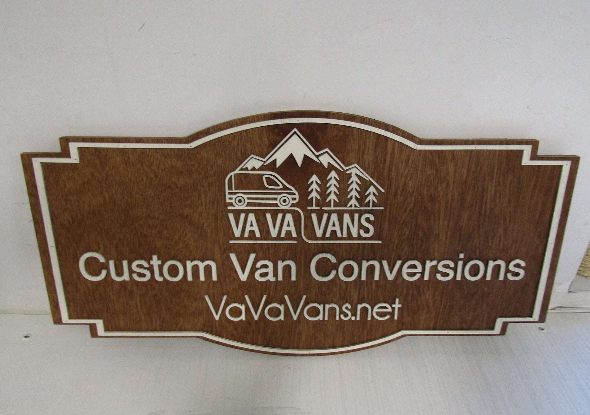 Custom Handmade Wood Sign for Outdoor Indoor Hanging Personalized Commercial Signage Van Vehicle Business Sign Raised Text Handmade