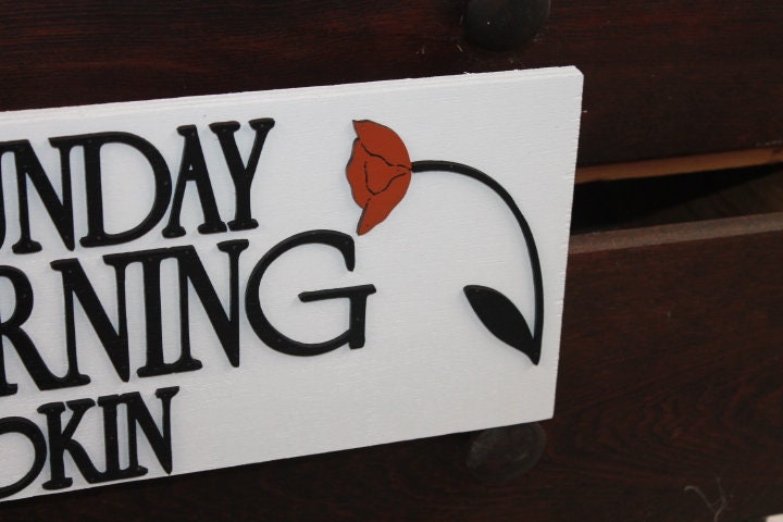 Custom Wooden Handmade Sign Skin Care Floral Poppy Unframed Commerical Signage 3D Raised Letters Company Name Personalized Customizable