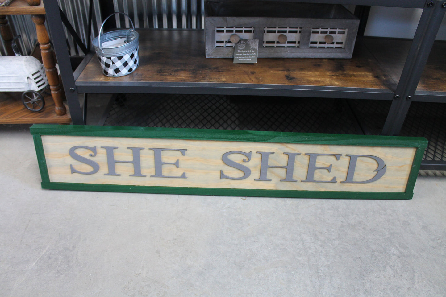 Wooden Sign She Shed Handmade Gift Building Sign Personalized Sign Custom Made to Order 3D Signage Ranch Style Country