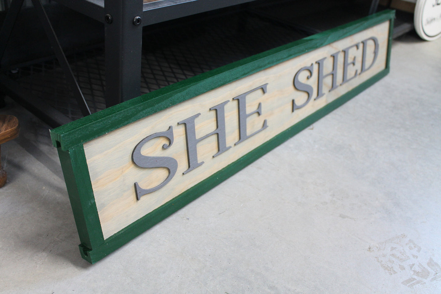 Wooden Sign She Shed Handmade Gift Building Sign Personalized Sign Custom Made to Order 3D Signage Ranch Style Country