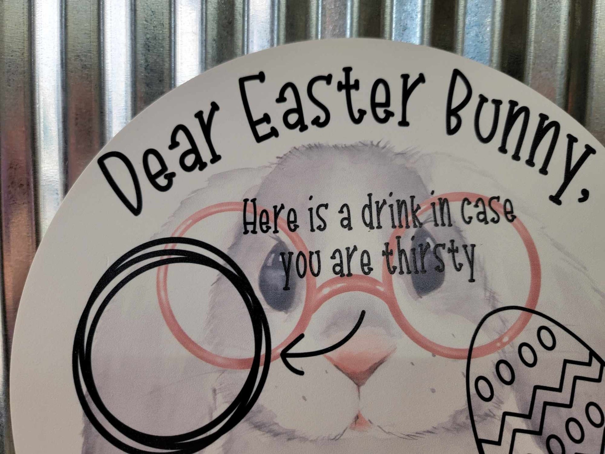 Spring Easter Bunny Glasses Treat Tray Printed Giftable Kids Sustainable Plate Egg Hunt Host Cute Smooth PVC Weatherproof Ultraviolet Ink