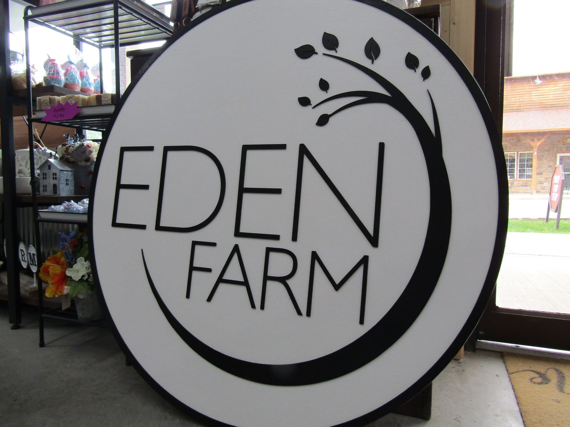 Custom Wooden Sign Eden Tree of Life Personalized Logo Round Made to Order Logo Circle Handmade Raised Text Home