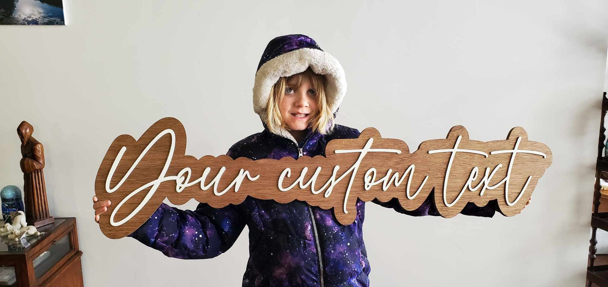 Custom Wood Sign Name Phrase Personalized Sign You Text Here Nursey Lastname Girl Name Boy Name Single Double sided Giftable 3D Raised