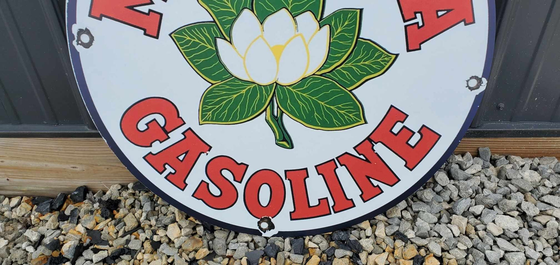 Magnolia Gasoline Oil Gas Station Reproduction Garage Sign For Him Giftable Aluminum Sign Printed Memorabilia Classic Petroliana Petroleum