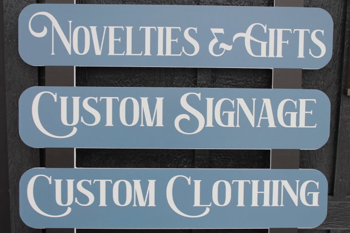 Custom Dropdown Ladder Style Advertising Local Products Window Sign Small Business Store Front Informative Printed Color Large Wood Large