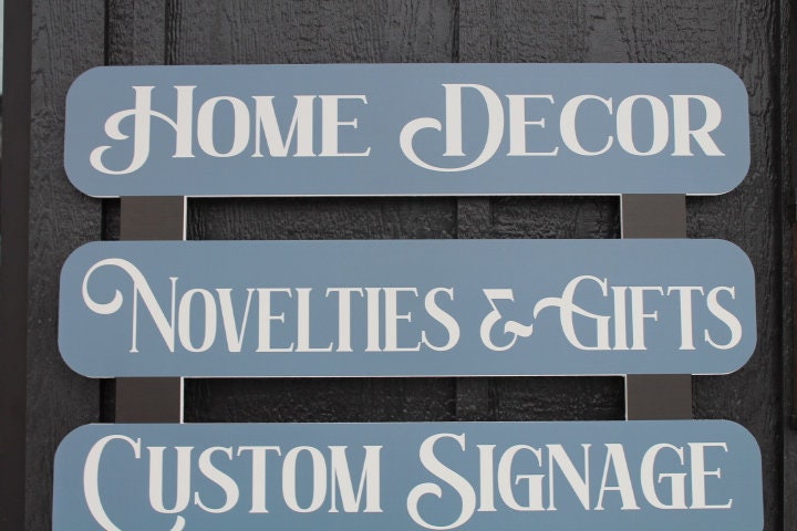 Custom Dropdown Ladder Style Advertising Local Products Window Sign Small Business Store Front Informative Printed Color Large Wood Large