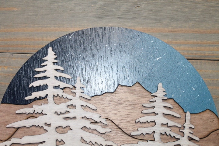 Personalized Family Name 3D Handmade Woodsy Cabin Custom Your name Camping Rustic Night Wooden Sign Cut out