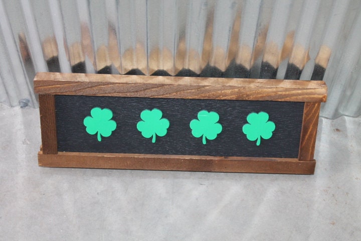 Clover 3 Leaf Luck St Patrick's Day Green Handmade Home decor Small Seasonal Wall Art Spring Lucky Celebrate Cute Cutout Raised Wood
